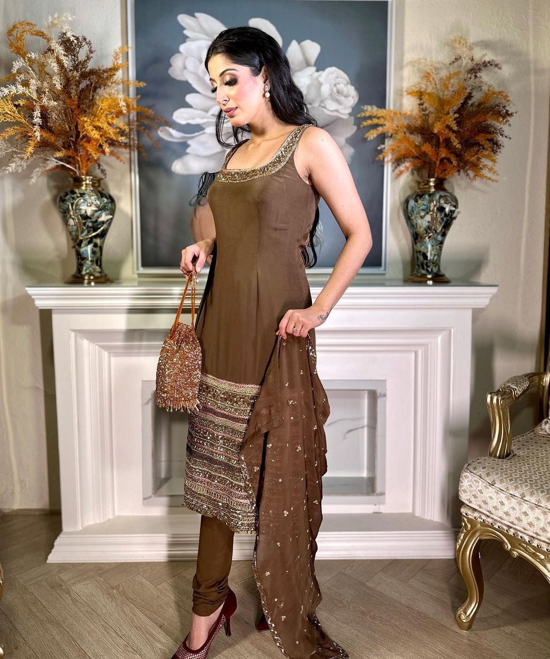 Brown Color Heavy Work Amazing Salwar Suit