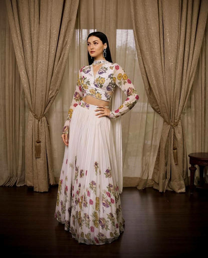 Demanding White Color Digital Print Lehenga Choli