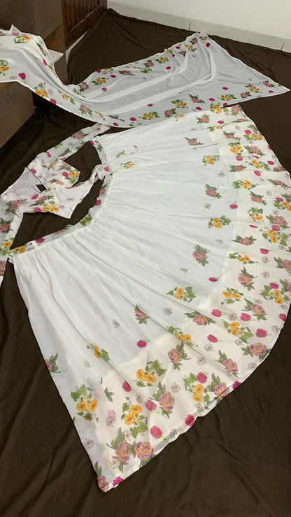 Demanding White Color Digital Print Lehenga Choli