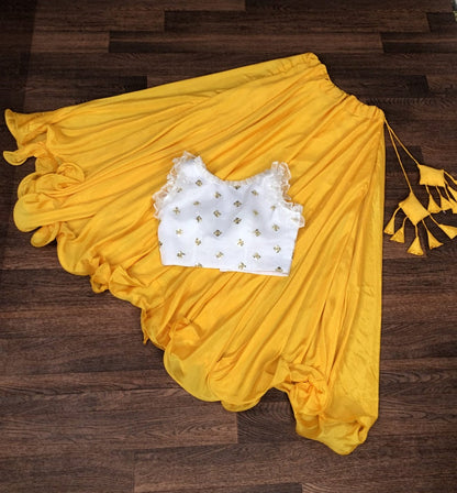 Dori Pattern Yellow Color Lehenga With Work Blouse