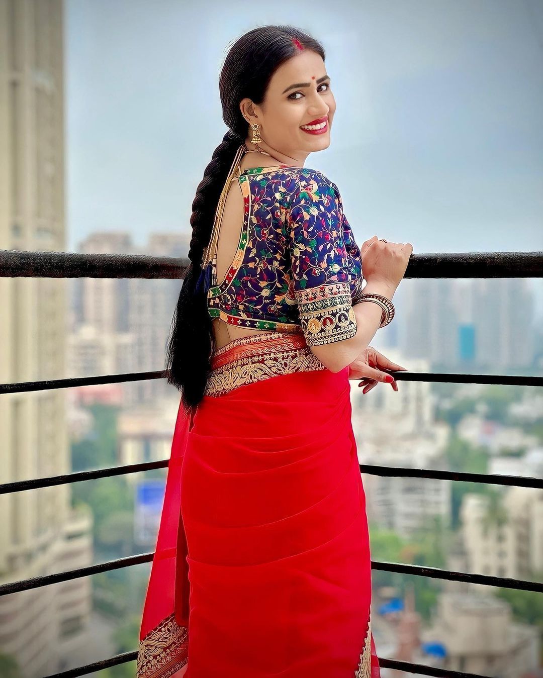 Exclusive Red Color Embroidery Work Border Saree
