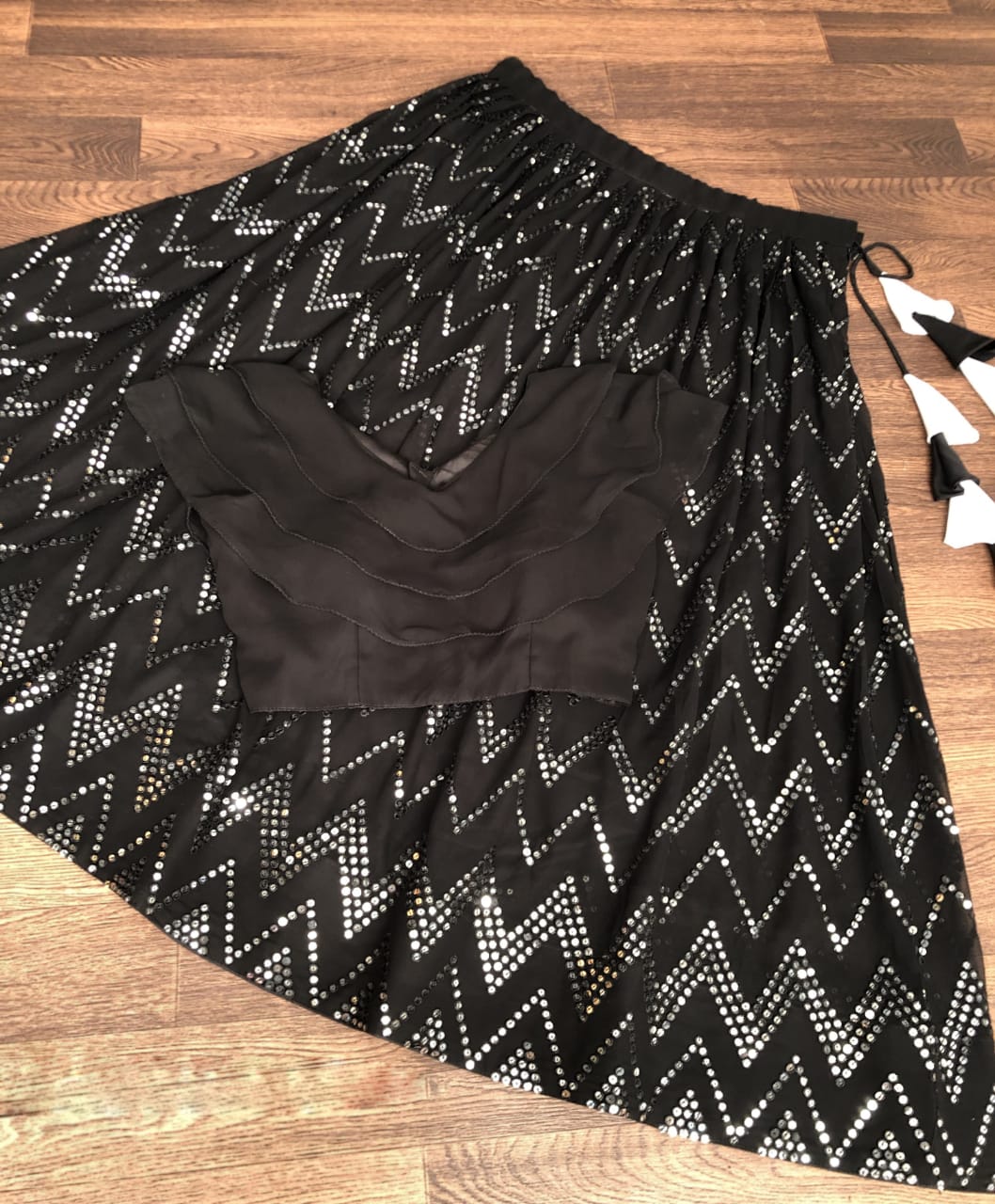Black Color Sequence With Embroidery Lehenga With Blouse