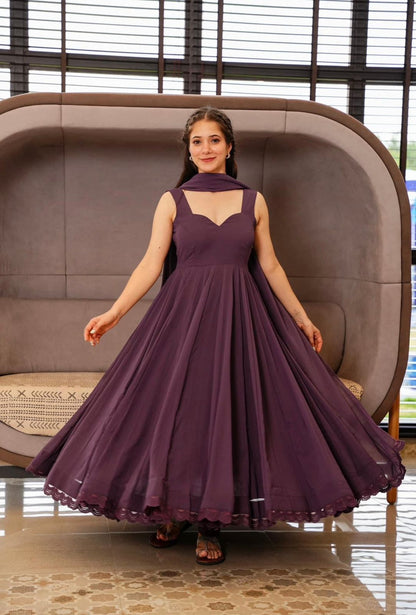 Latkan Dori Work Dusty Pink Color Gown