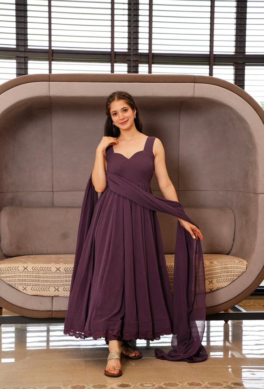 Latkan Dori Work Dusty Pink Color Gown