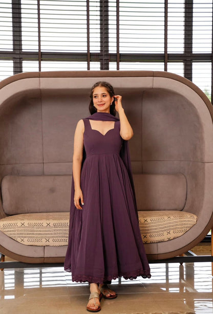 Latkan Dori Work Dusty Pink Color Gown