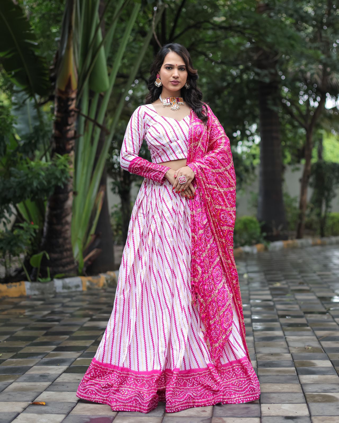 Foil Printed Pink Color Traditional Wear Lehenga Choli