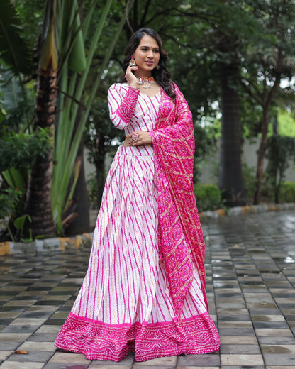 Foil Printed Pink Color Traditional Wear Lehenga Choli