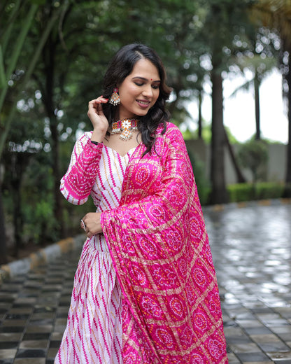 Foil Printed Pink Color Traditional Wear Lehenga Choli