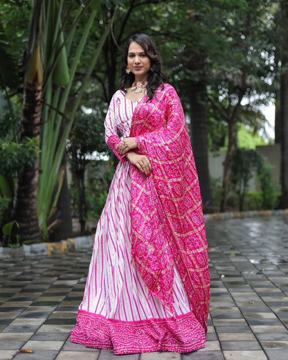 Foil Printed Pink Color Traditional Wear Lehenga Choli