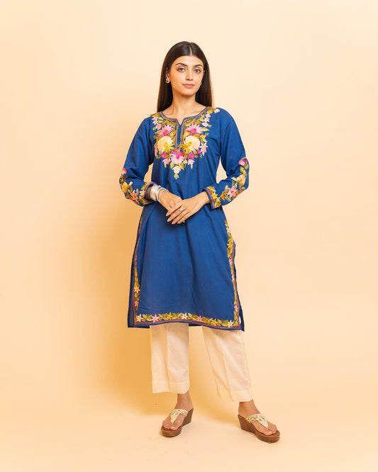 Wonderful Thread Work Blue Top With Pant