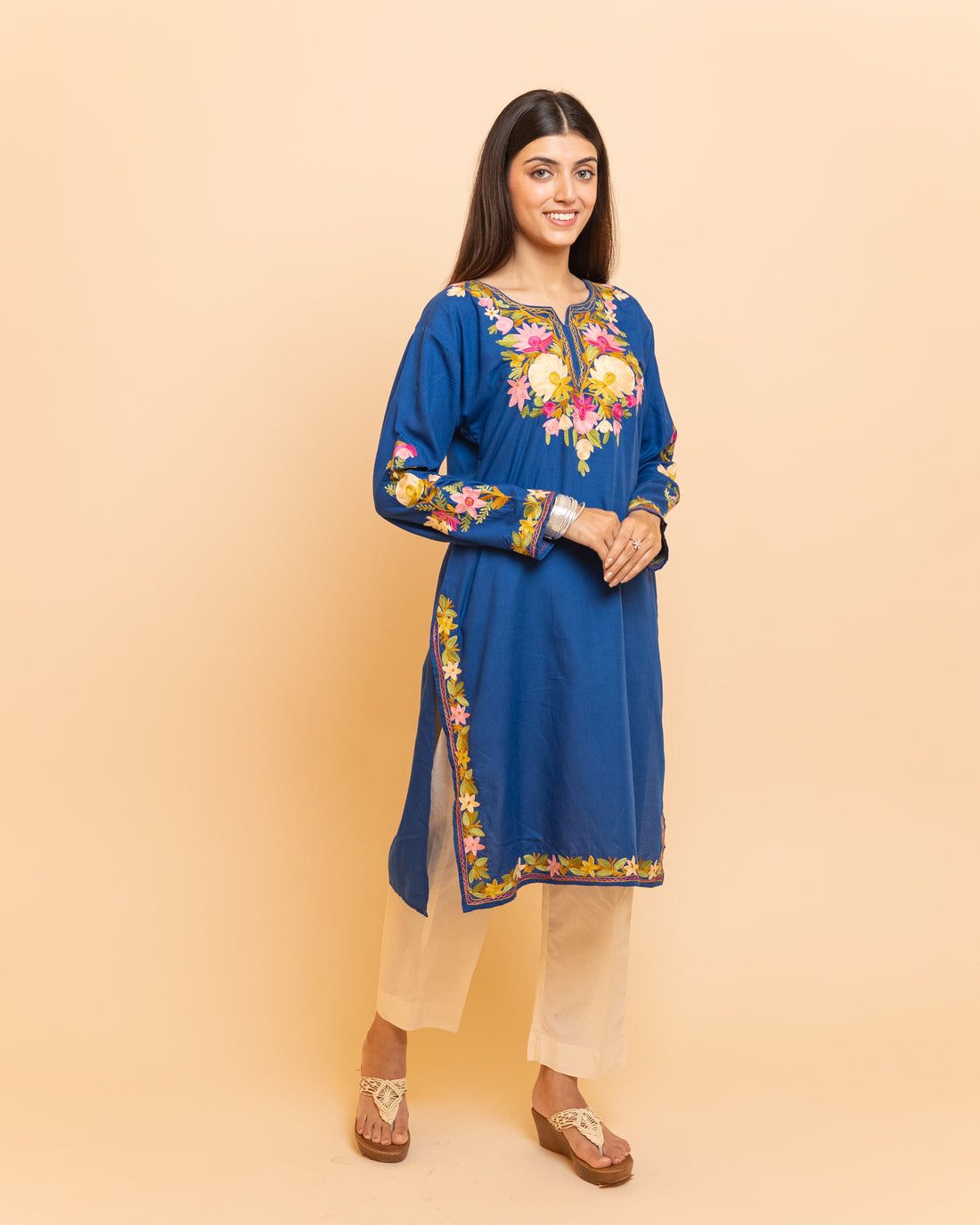 Wonderful Thread Work Blue Top With Pant