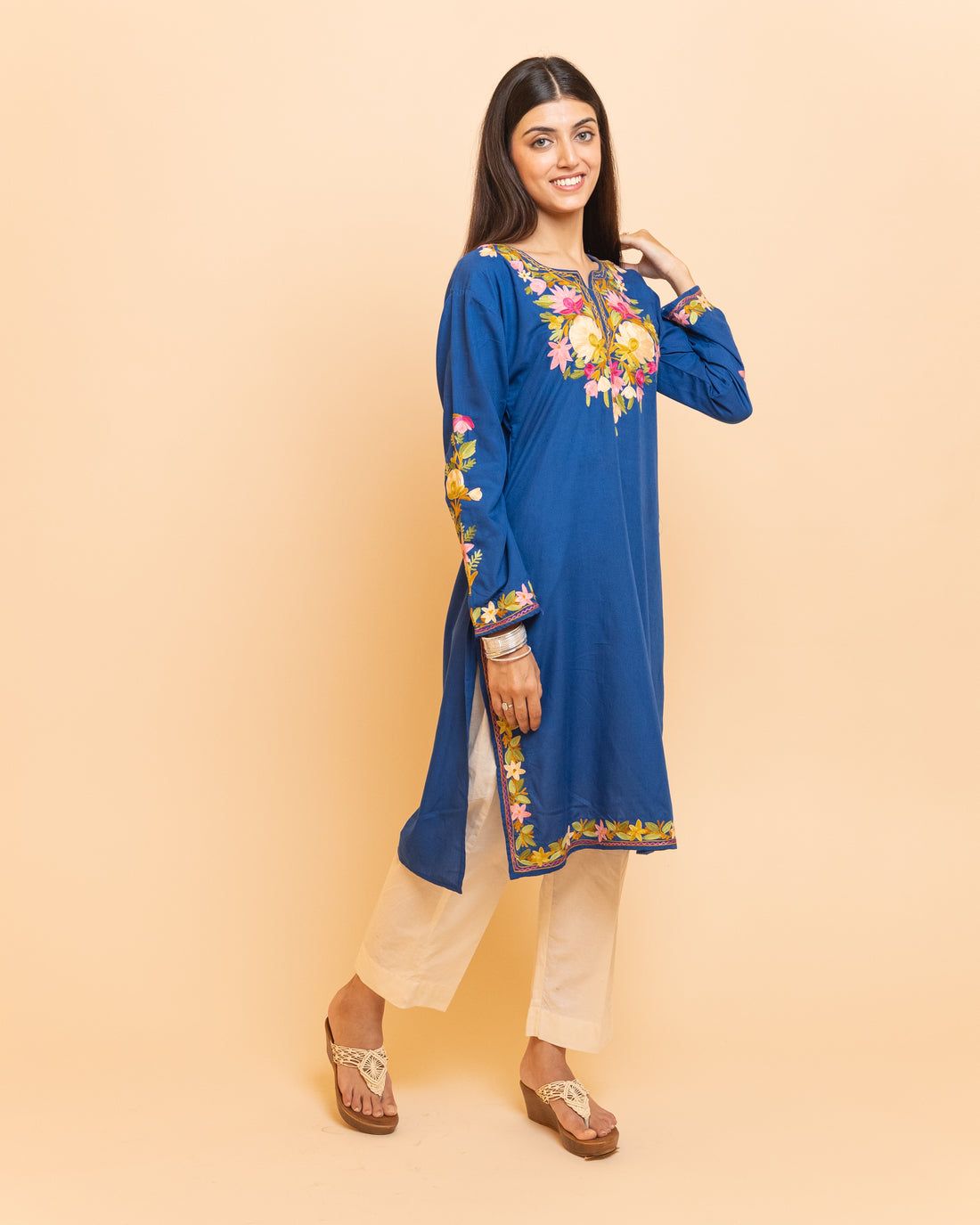 Wonderful Thread Work Blue Top With Pant