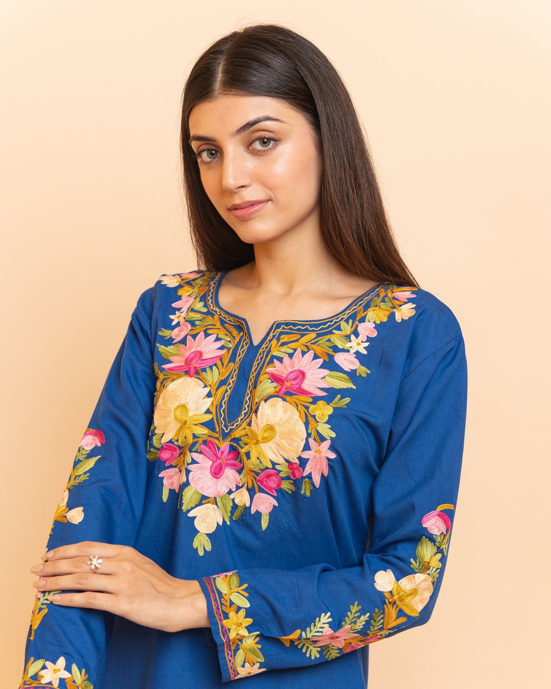 Wonderful Thread Work Blue Top With Pant