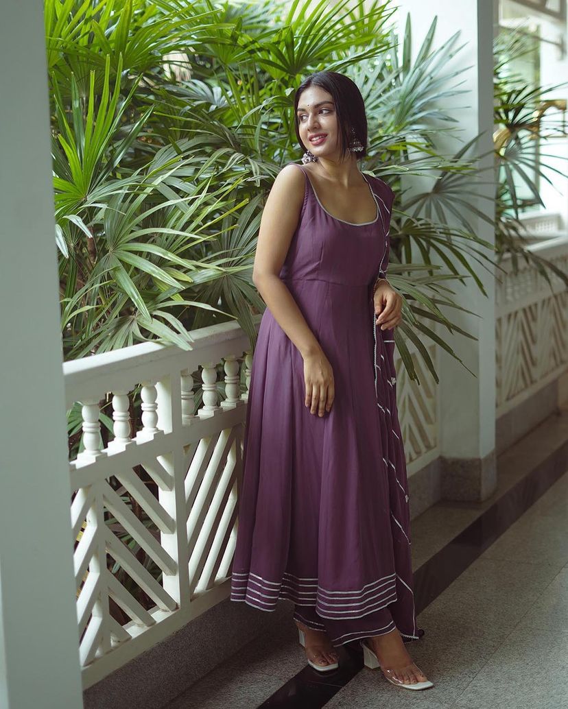 Decent Gota Patti Work Dusty Pink Color Gown