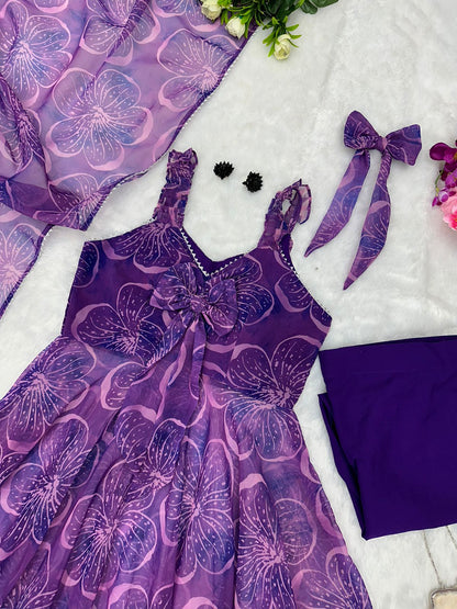 Pretty Digital Printed Purple Color Anarkali Suit