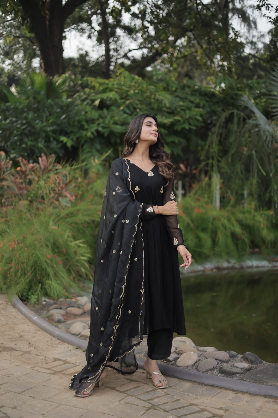 Exclusive Black Color Embroidered Work Salwar Suit