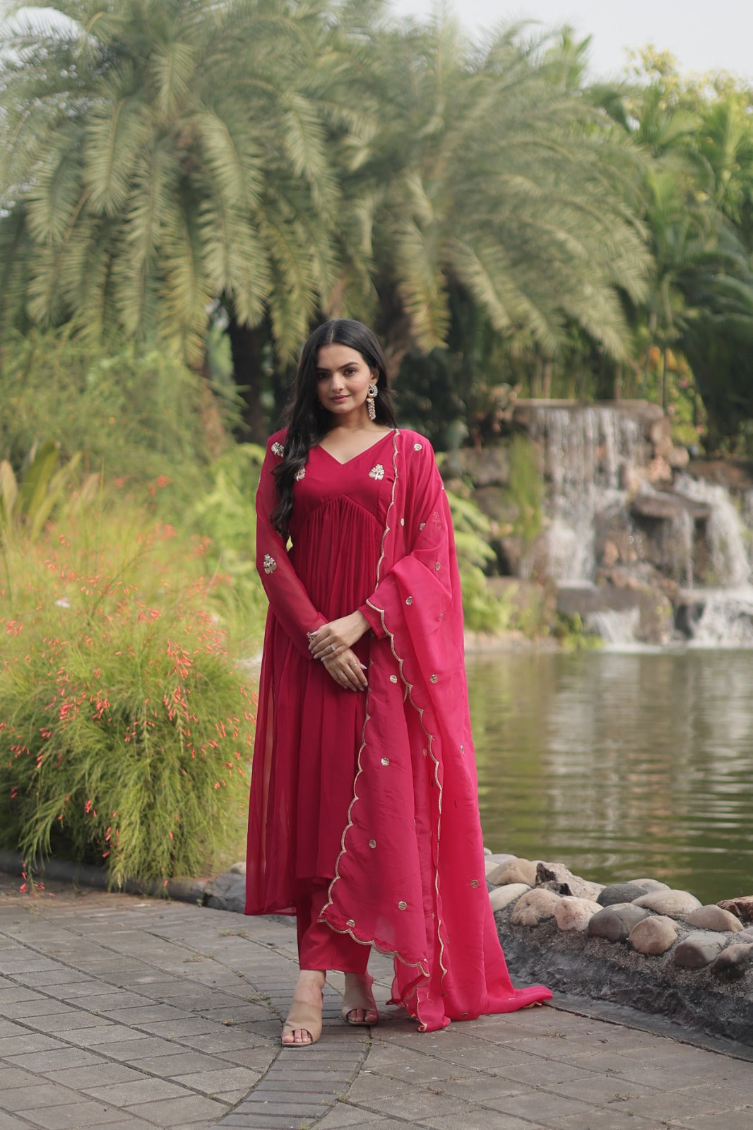 Exclusive Pink Color Embroidered Work Salwar Suit