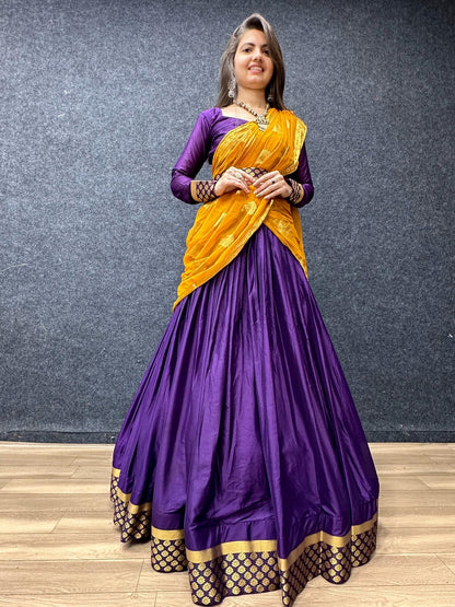 Fantastic Purple Color Jacquard Lehenga Choli