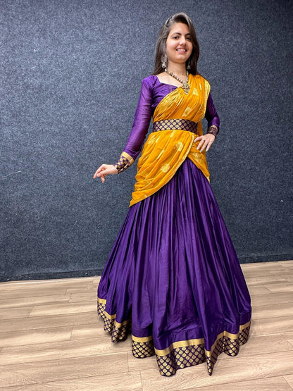 Fantastic Purple Color Jacquard Lehenga Choli