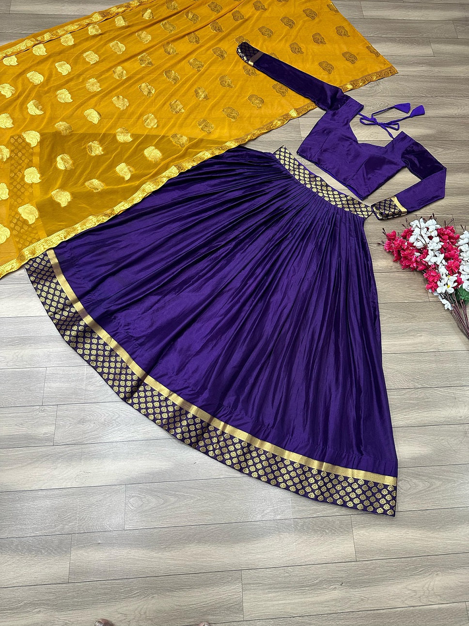 Fantastic Purple Color Jacquard Lehenga Choli