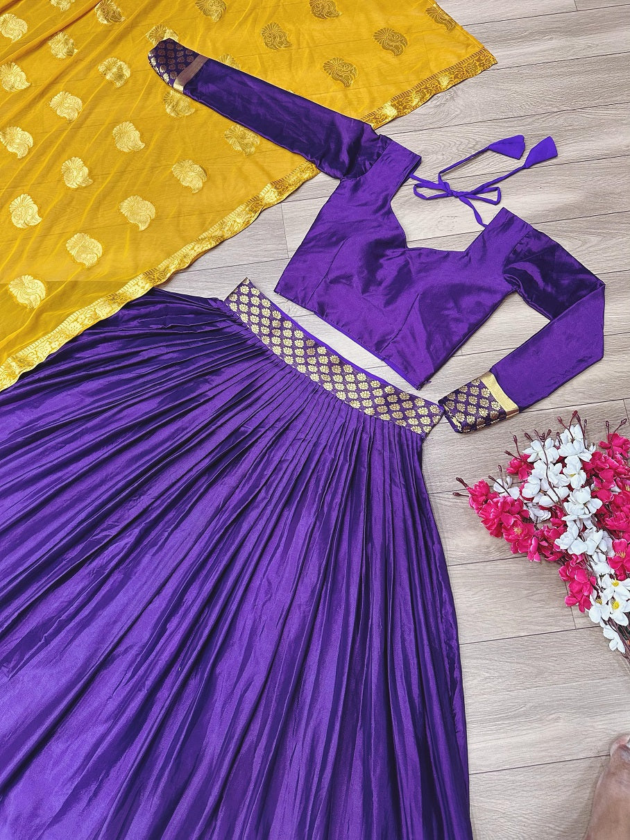 Fantastic Purple Color Jacquard Lehenga Choli