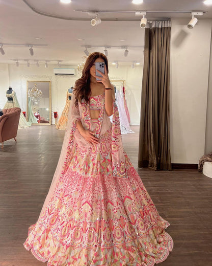 Wonderful Off White Color Multi Work Lehenga Choli