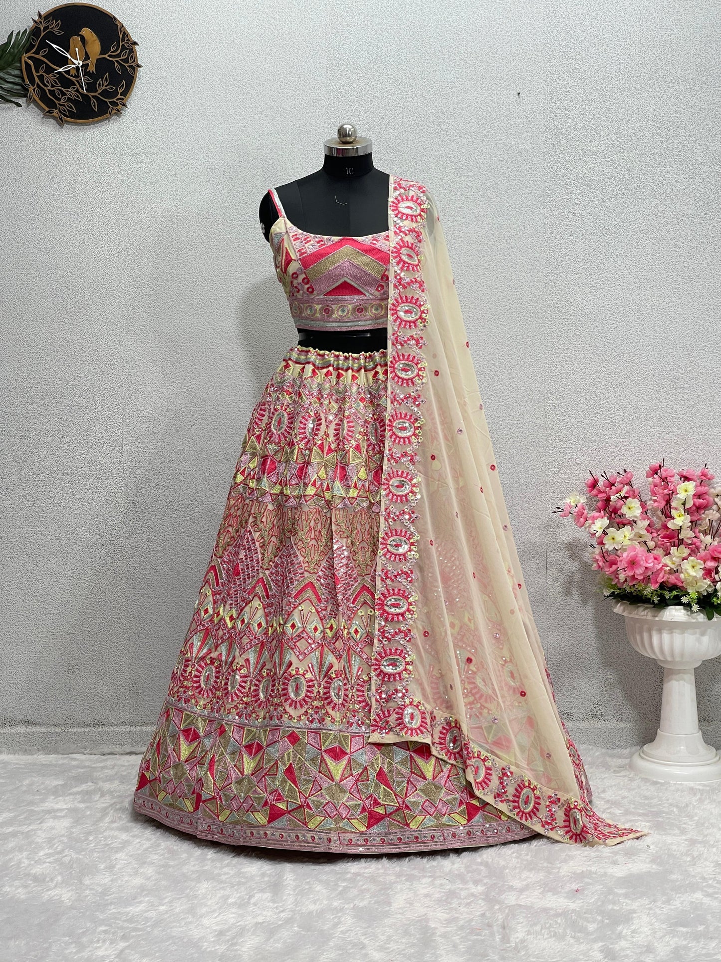 Wonderful Off White Color Multi Work Lehenga Choli