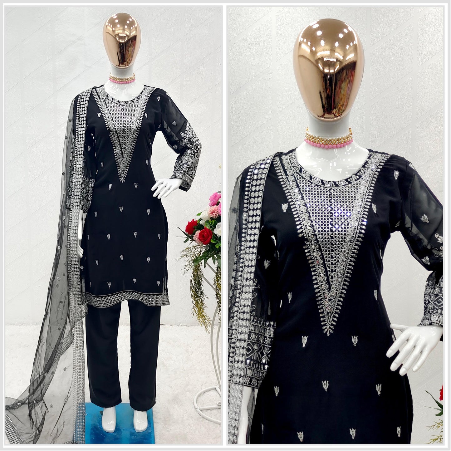 Exclusive Black Color Shine Sequence Work Salwar Suit
