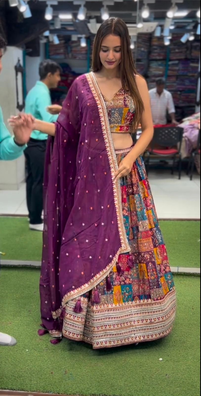 Delightful Multi Color Print With Work Lehenga Choli