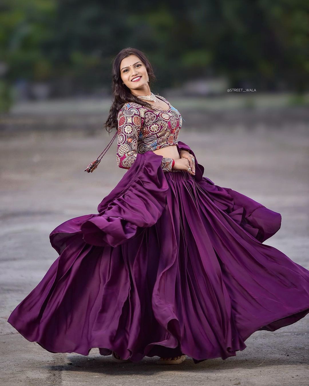 Outstanding Wine Color Plain Lehenga With Work Blouse