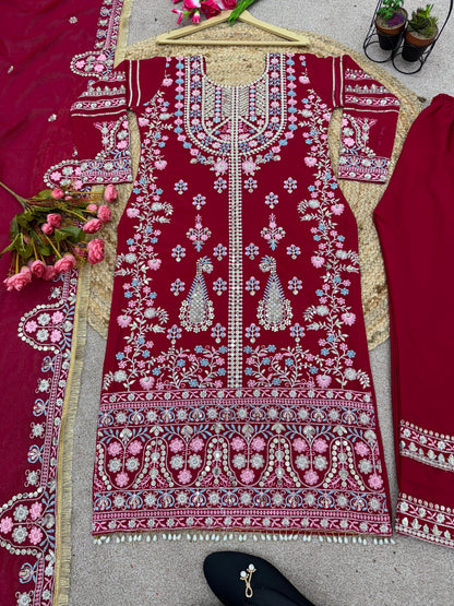 Fantastic Dark Pink Sequence Work Salwar Suit