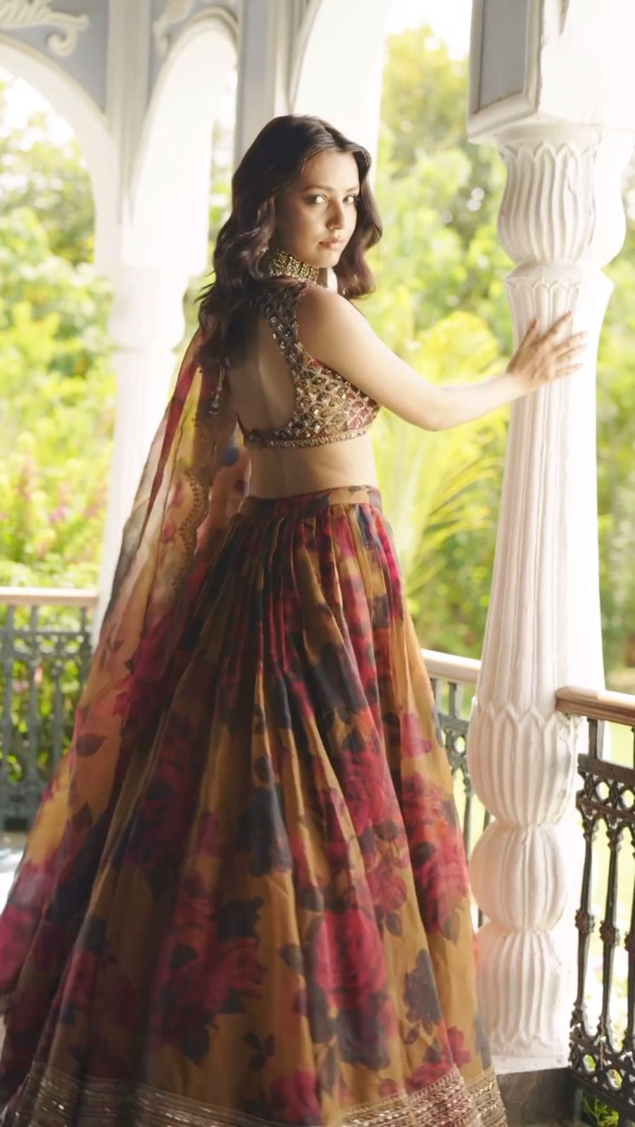Multi Color Digital Print Embroidery Work Lehenga Choli