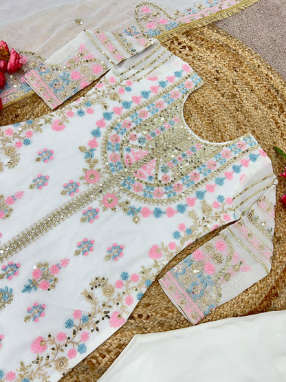Fantastic White Sequence Work Salwar Suit
