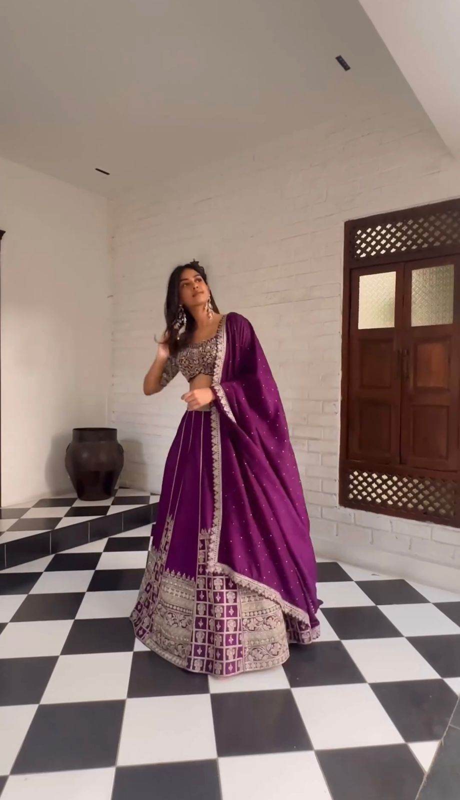 Engagement Wear Purple Color Sequence Work Lehenga Choli