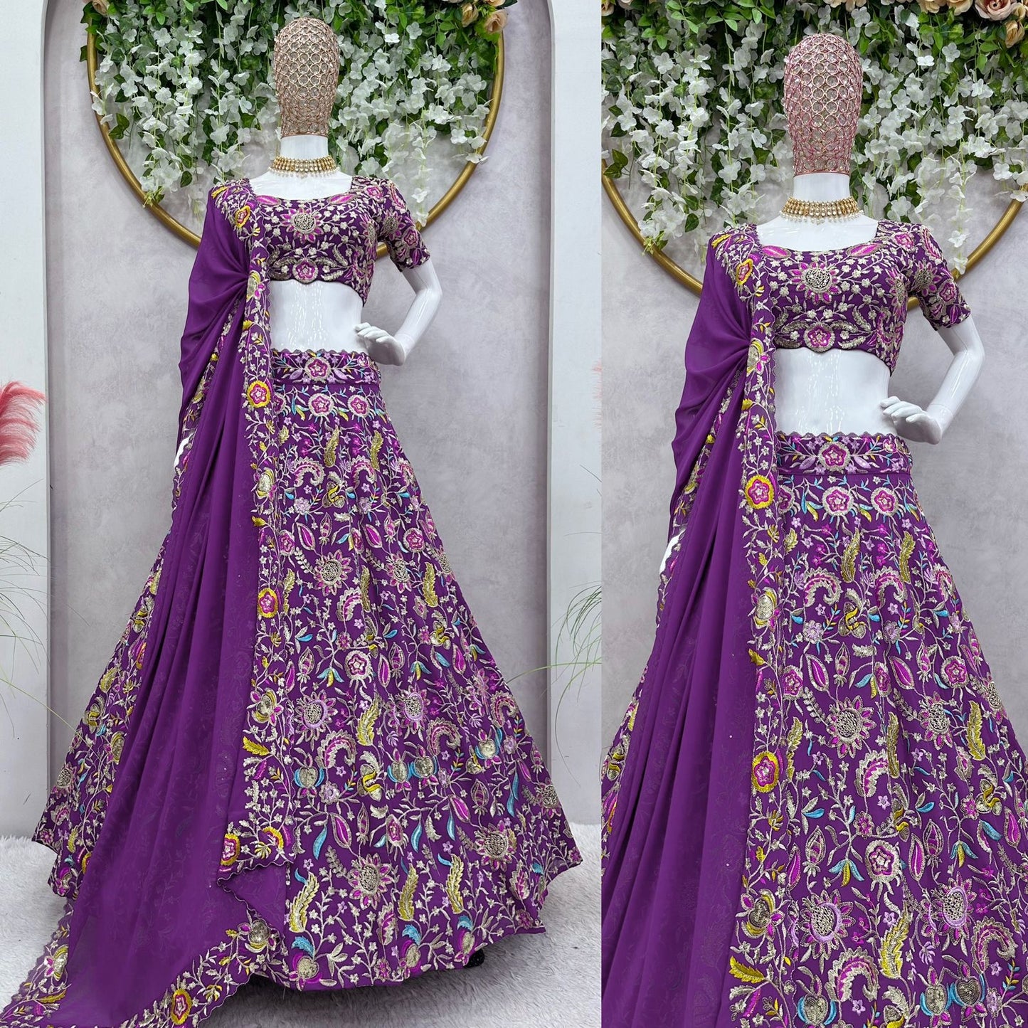 Admiring Purple Color Sequence Work Lehenga Choli