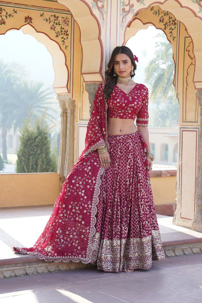Marriage Special Pink Embroidered Work Lehenga Choli