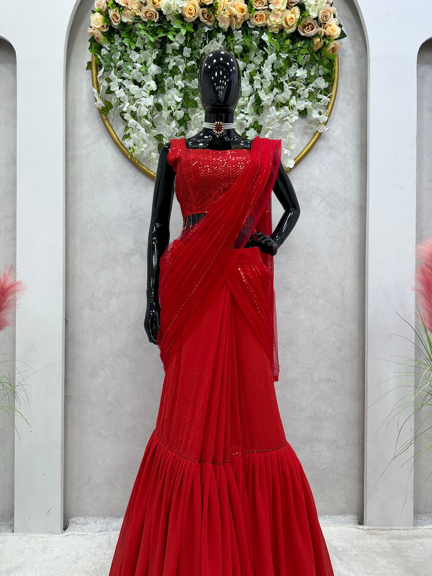 Ready To Wear Secquenc Work Lehenga Saree