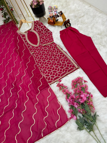 Embellished Sequence Embroidery Pink Color Anarkali Suit