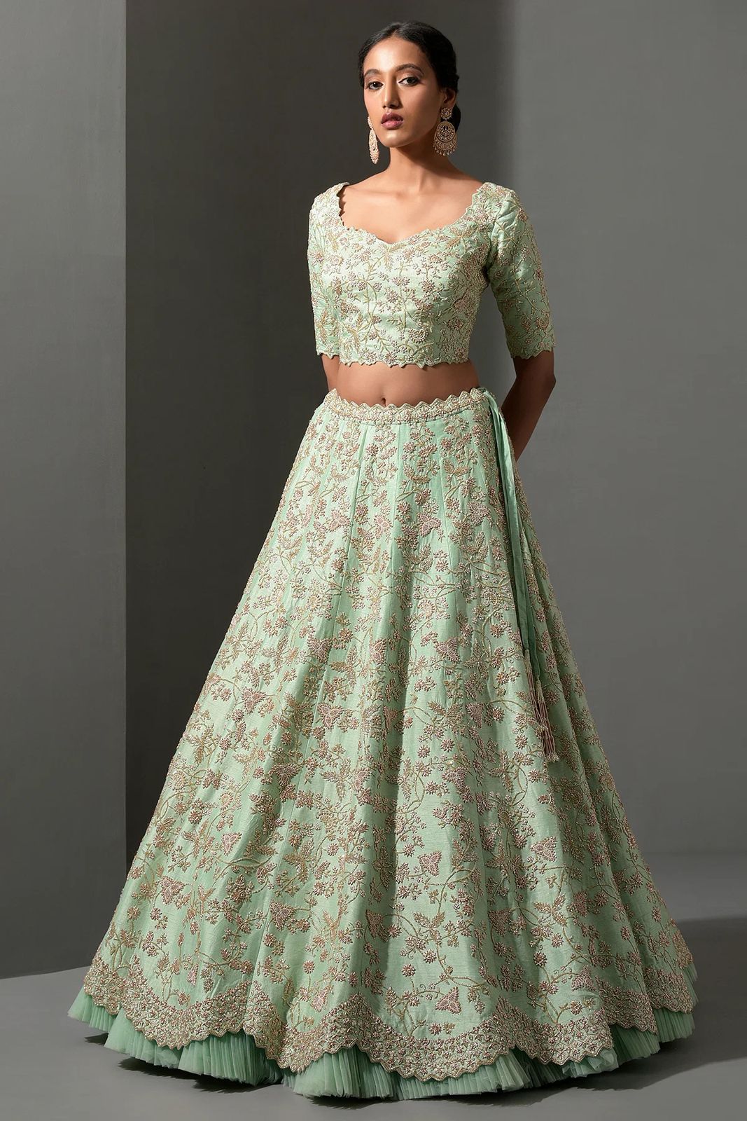 Heavy Peach Color Sequence Dori Work Lehenga Choli