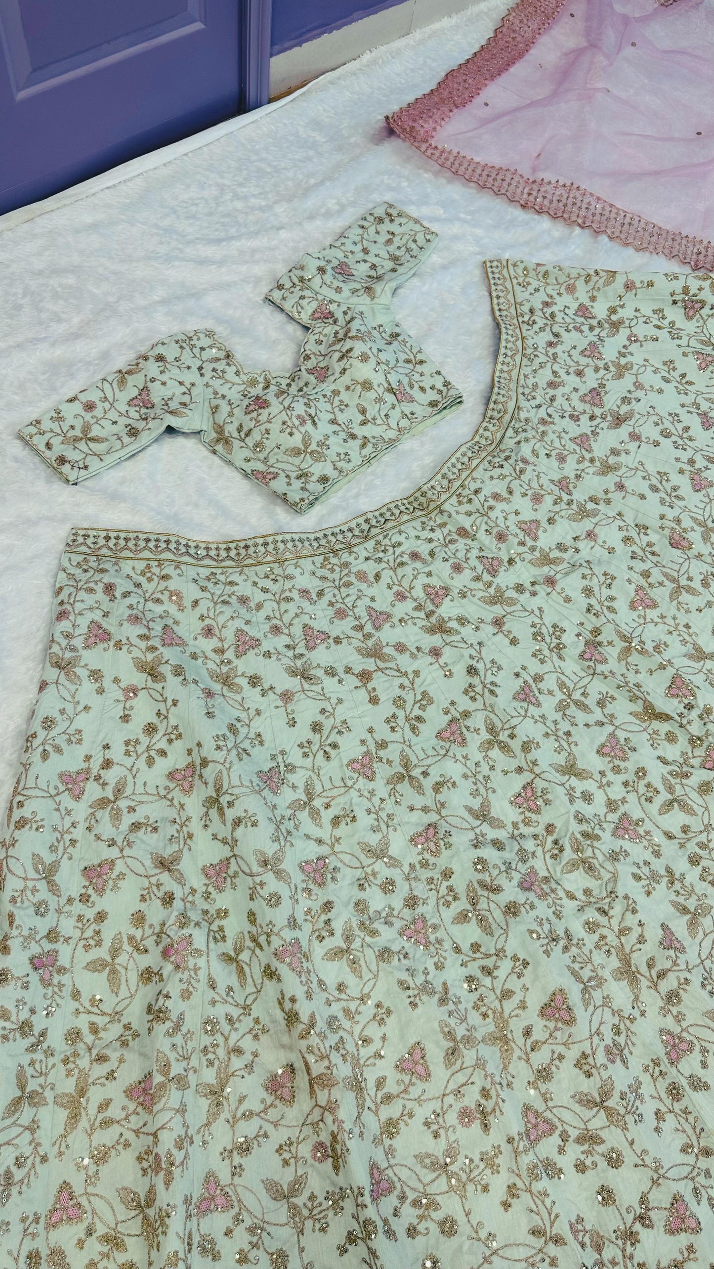 Heavy Peach Color Sequence Dori Work Lehenga Choli
