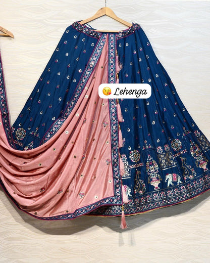 Gorgeous Blue Color Heavy Work Lehenga Choli