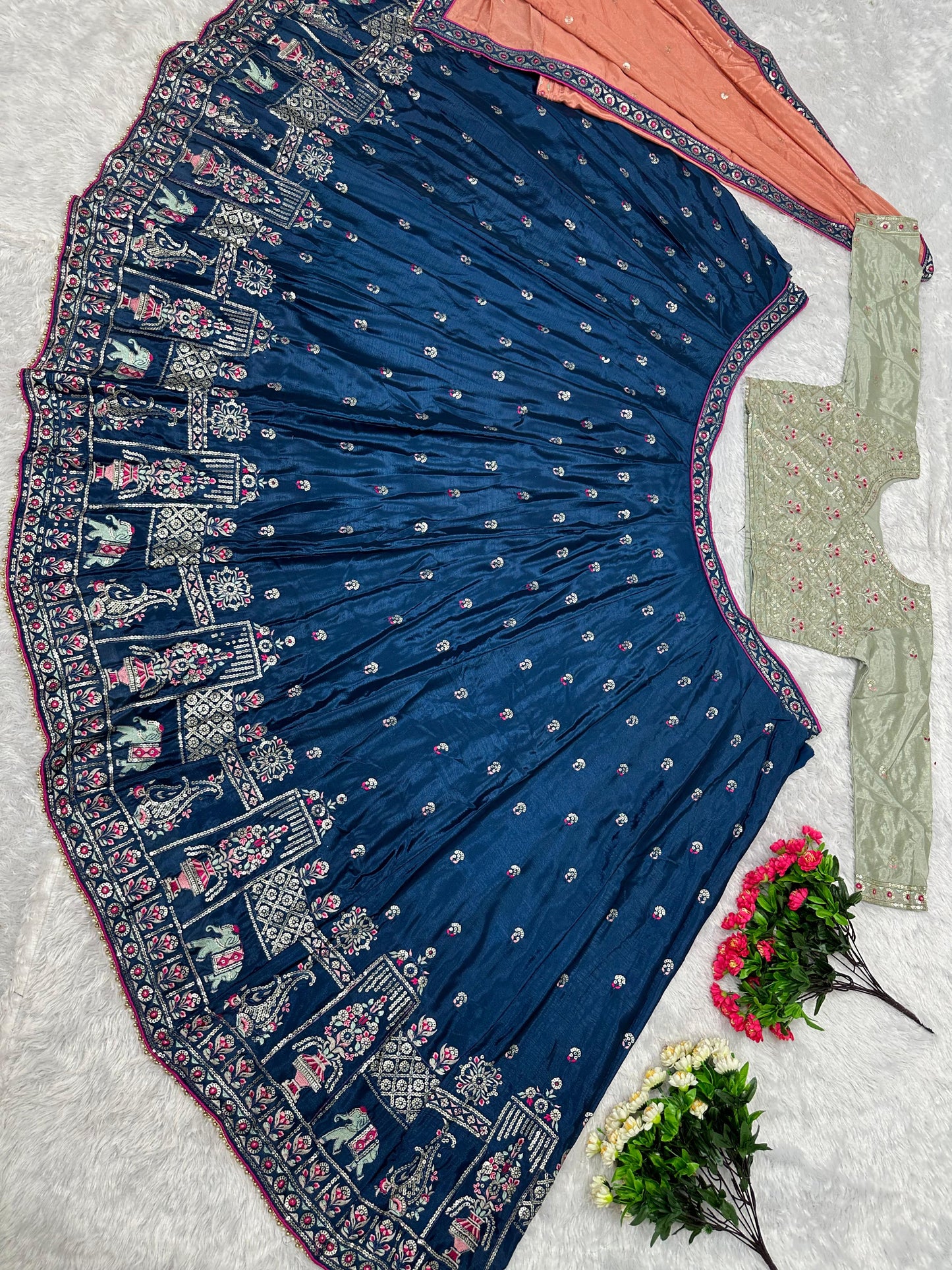 Gorgeous Blue Color Heavy Work Lehenga Choli