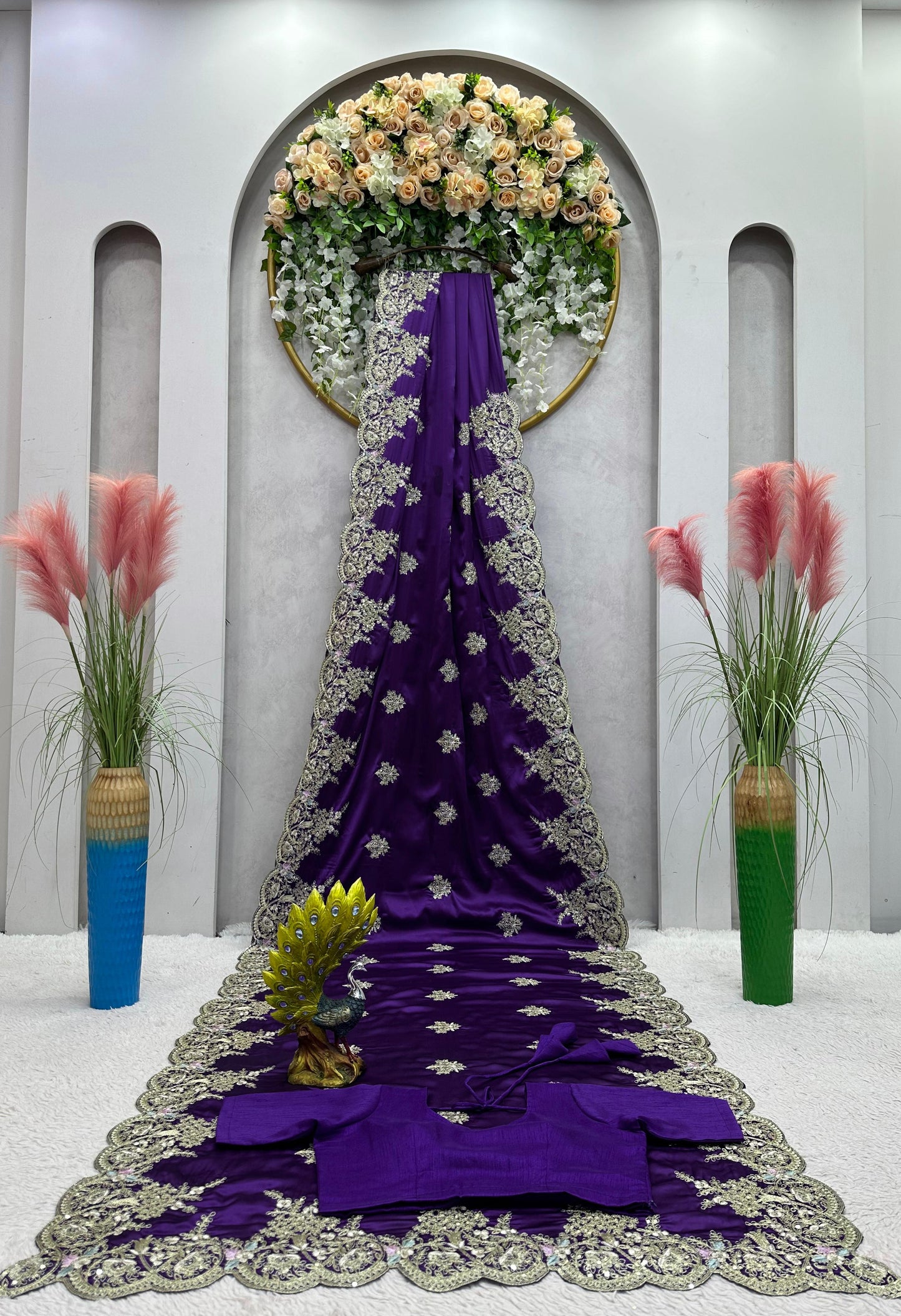 Sequence Work Purple Saree Embellished Saree