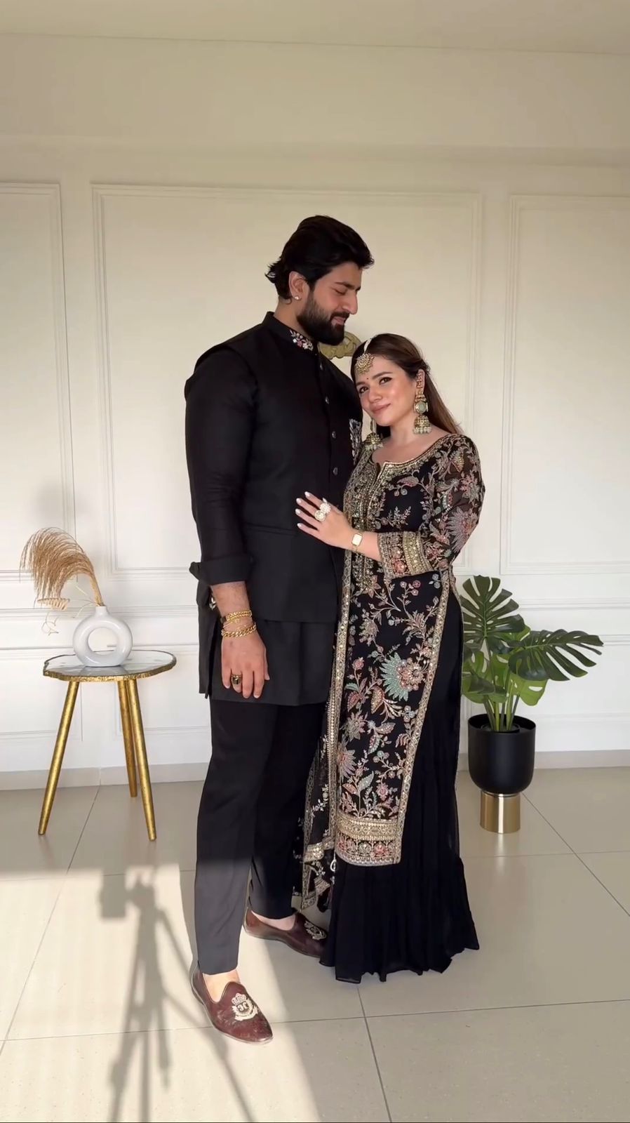 Exclusive Black Color Gorgette Sequence Work Sharara Suit
