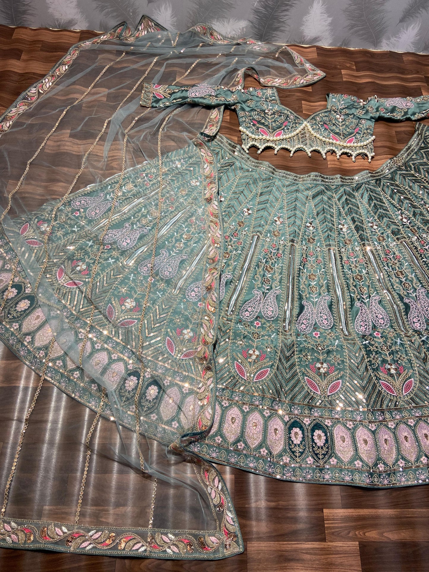 Marriage Special Heavy Work Pista Color Designer Lehenga Choli