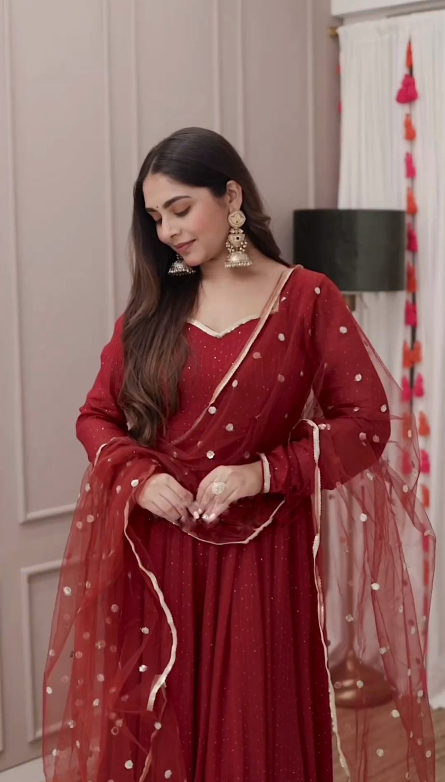 Wedding Wear Pink Color Georgette With Embroidery Work With Fancy Full Sleeve Anarkali Suit