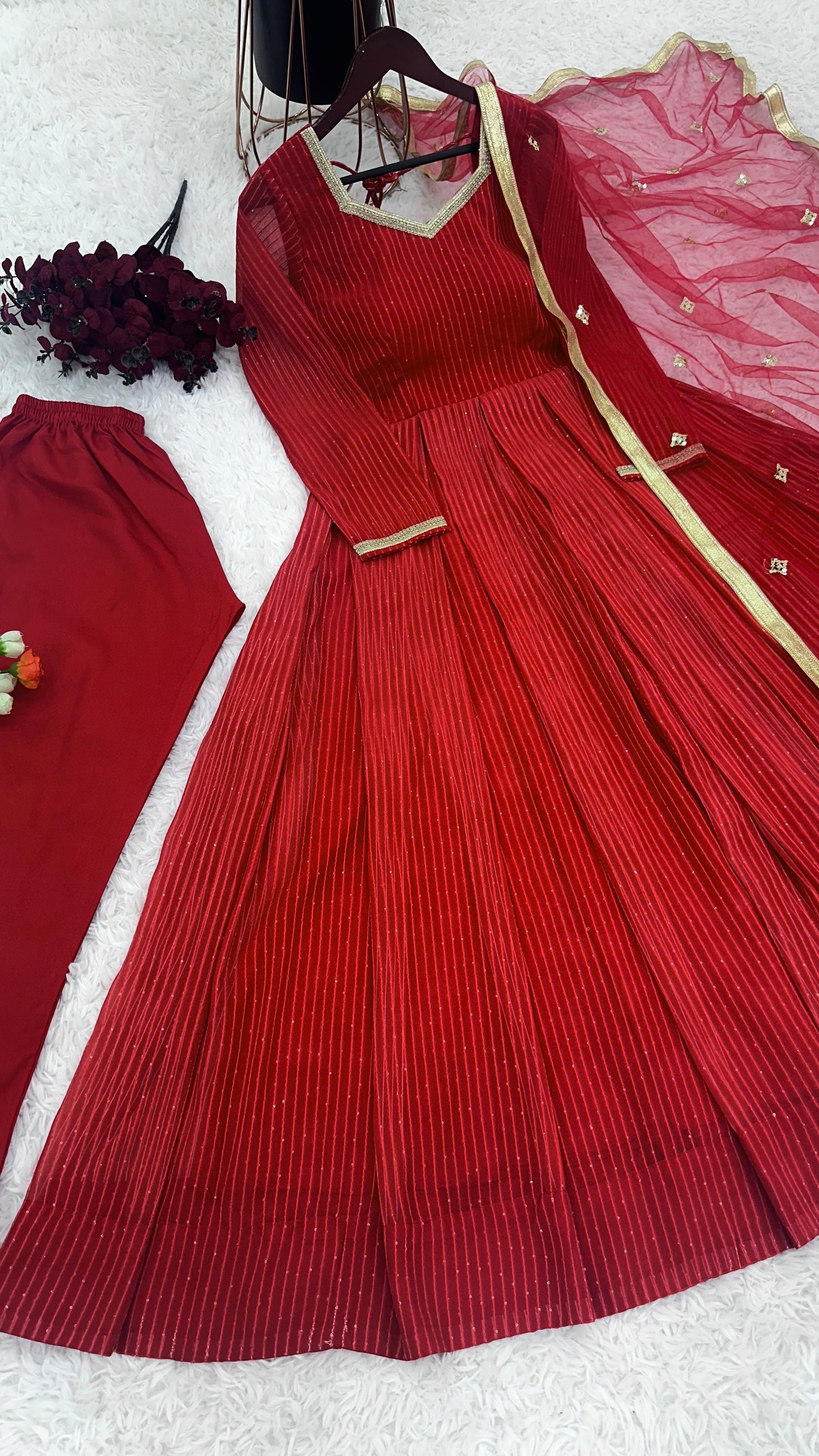 Wedding Wear Pink Color Georgette With Embroidery Work With Fancy Full Sleeve Anarkali Suit