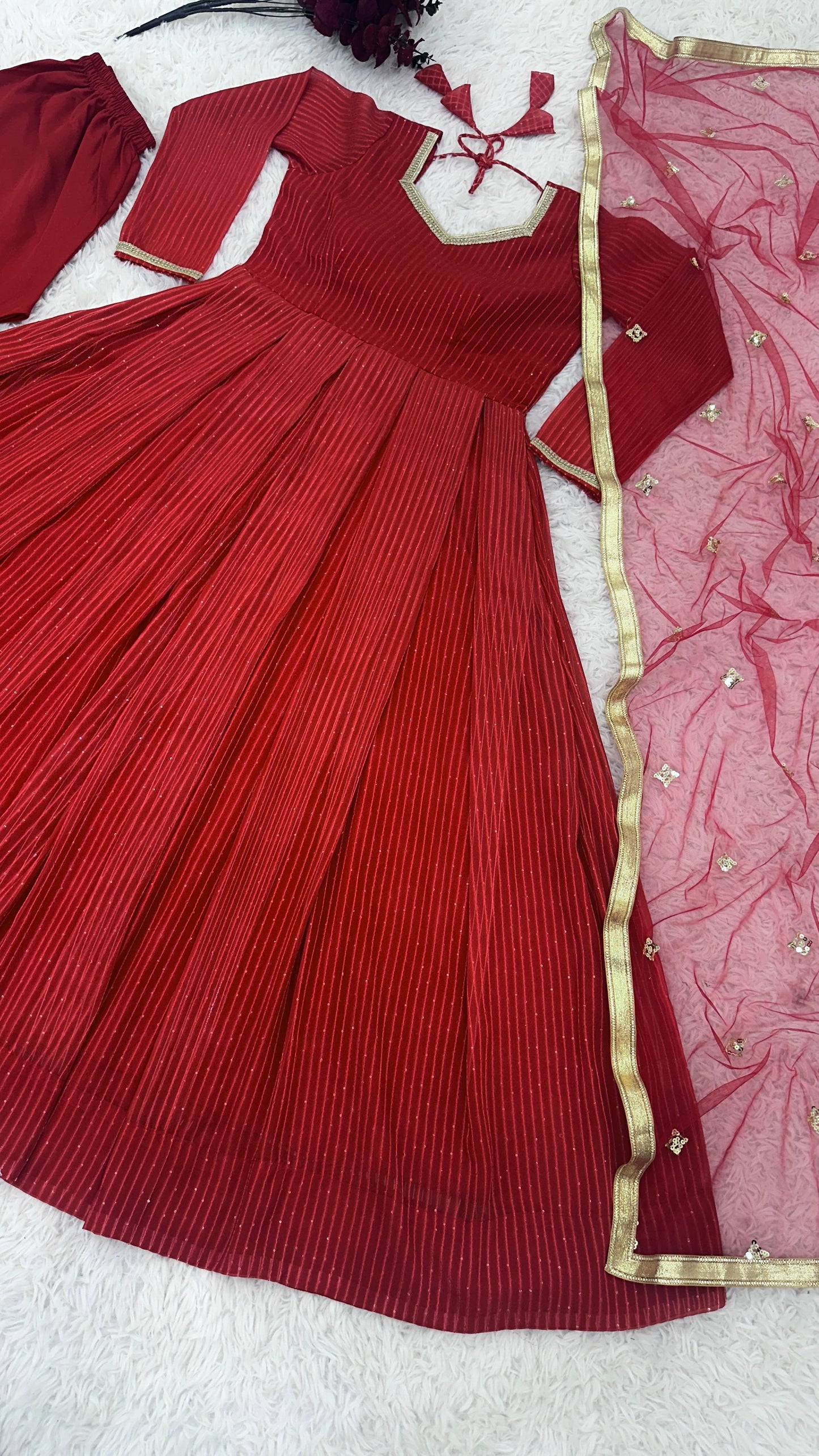 Wedding Wear Pink Color Georgette With Embroidery Work With Fancy Full Sleeve Anarkali Suit