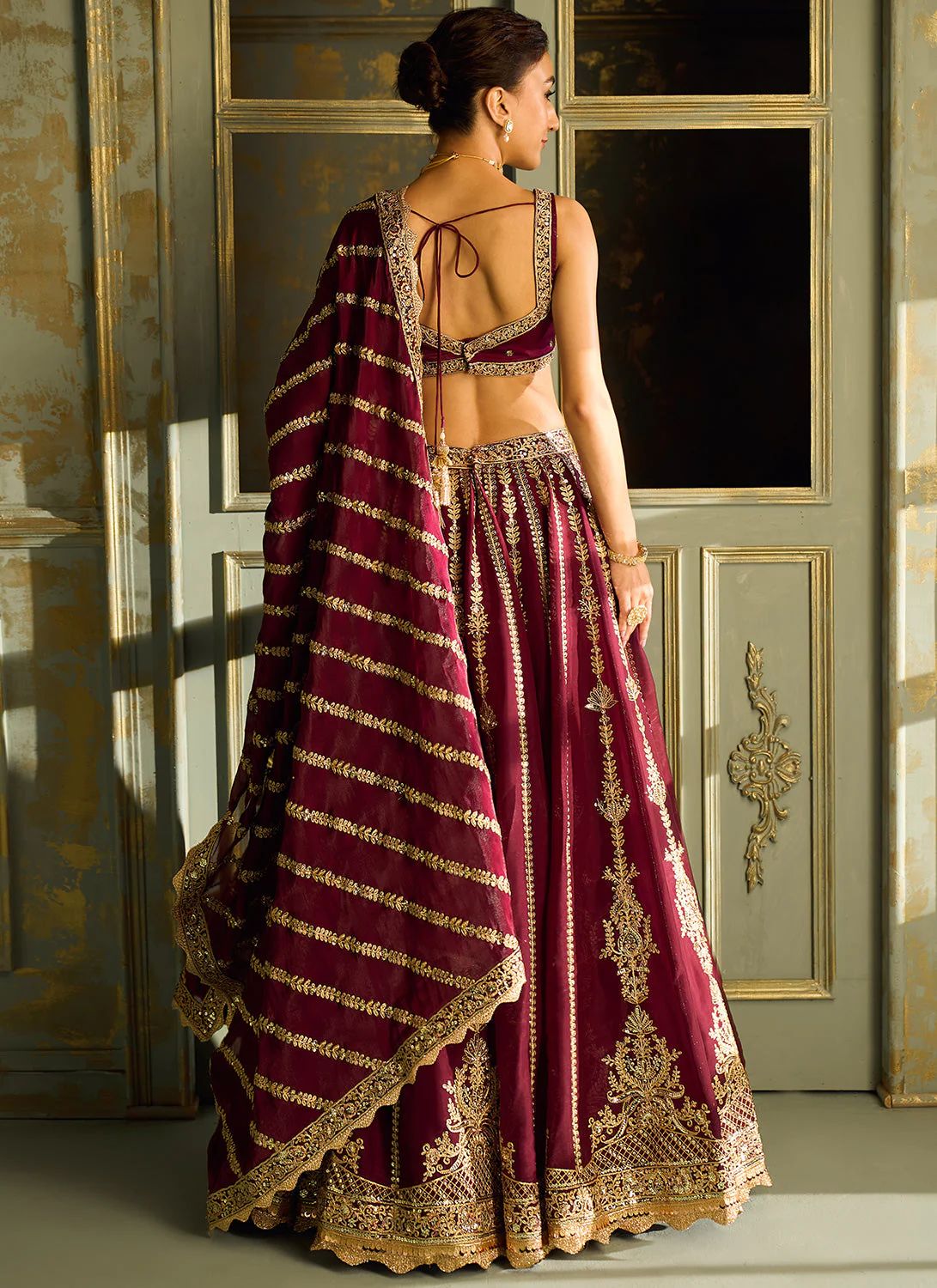 Bridal Wear Maroon Color Heavy Kasturi Silk With Sequins And Dori Zari Work Designer Wedding Lehenga Choli