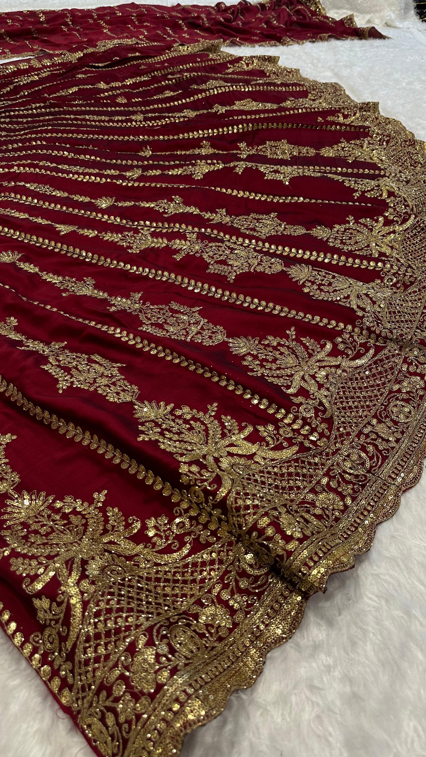 Bridal Wear Maroon Color Heavy Kasturi Silk With Sequins And Dori Zari Work Designer Wedding Lehenga Choli